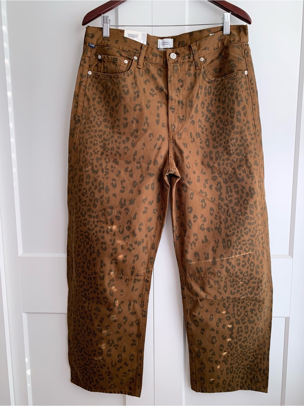 Citizens of Humanity Leopard Print Miro Long low-slung Relaxed Jeans women’s 31 - Picture 5 of 16